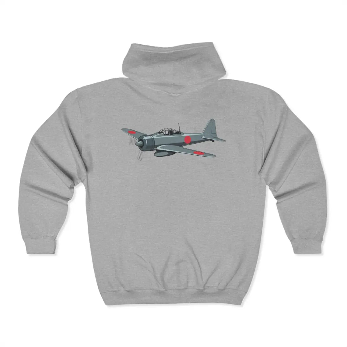 Mitsubishi A6M ’Zero’ Full Zip Hoodie - Gifts for pilots - Aviation apparel