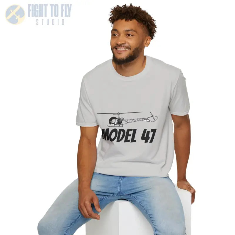 Model 47 Side Profile T-Shirt – Classic Bubble Canopy Helicopter Tee - Pilot gifts - WWII warbird t-shirt