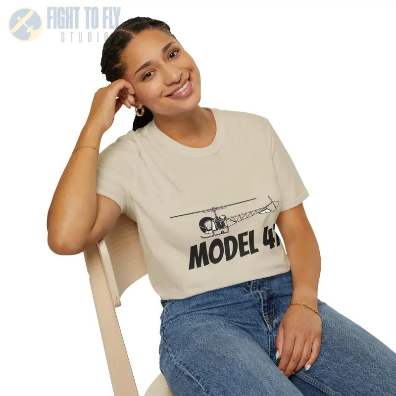 Model 47 Side Profile T-Shirt – Classic Bubble Canopy Helicopter Tee - Pilot gifts - WWII warbird t-shirt