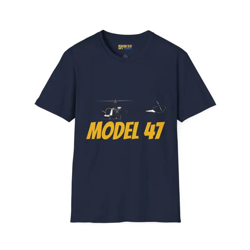 Model 47 Side Profile T-Shirt – Classic Bubble Canopy Helicopter Tee - Pilot gifts - WWII warbird t-shirt