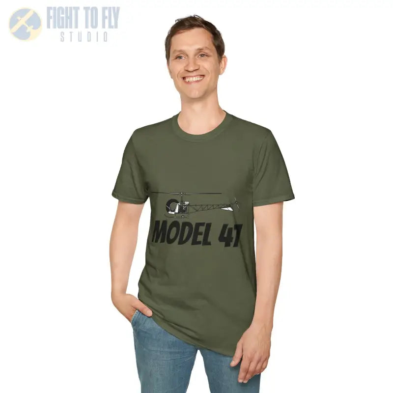Model 47 Side Profile T-Shirt – Classic Bubble Canopy Helicopter Tee - Pilot gifts - WWII warbird t-shirt