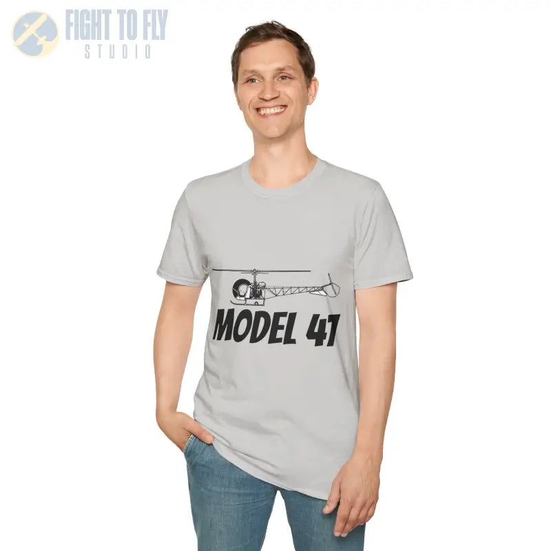 Model 47 Side Profile T-Shirt – Classic Bubble Canopy Helicopter Tee - Pilot gifts - WWII warbird t-shirt