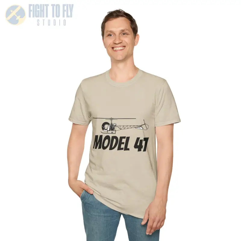 Model 47 Side Profile T-Shirt – Classic Bubble Canopy Helicopter Tee - Pilot gifts - WWII warbird t-shirt