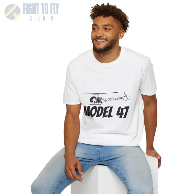 Model 47 Side Profile T-Shirt – Classic Bubble Canopy Helicopter Tee - Pilot gifts - WWII warbird t-shirt