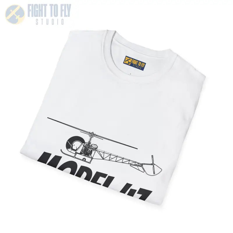 Model 47 Side Profile T-Shirt – Classic Bubble Canopy Helicopter Tee - Pilot gifts - WWII warbird t-shirt