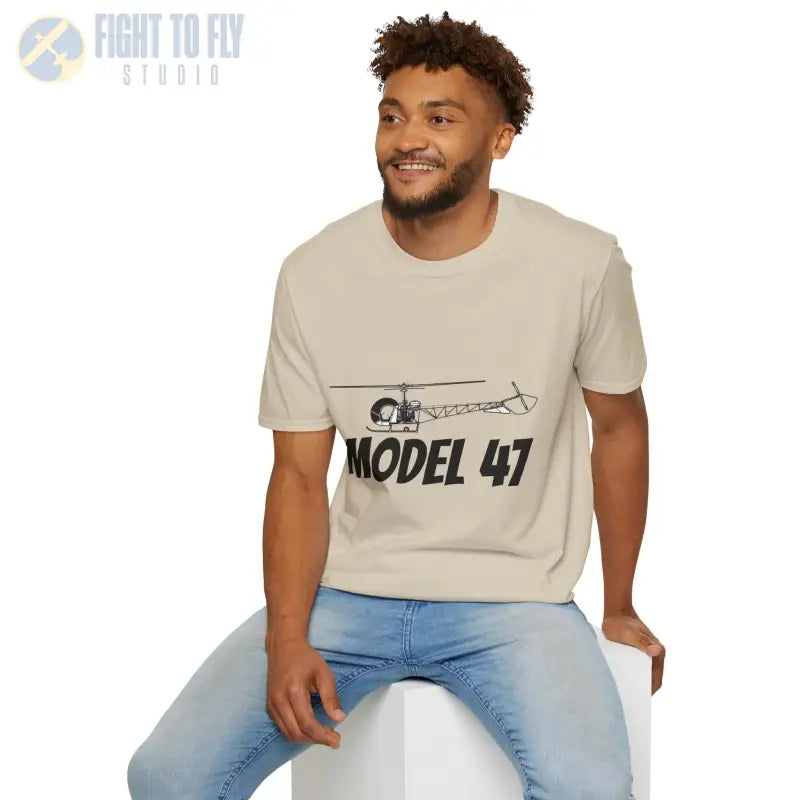 Model 47 Side Profile T-Shirt – Classic Bubble Canopy Helicopter Tee - Pilot gifts - WWII warbird t-shirt