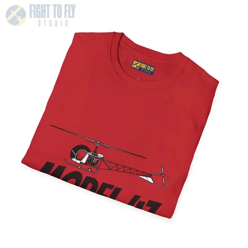 Model 47 Side Profile T-Shirt – Classic Bubble Canopy Helicopter Tee - Pilot gifts - WWII warbird t-shirt