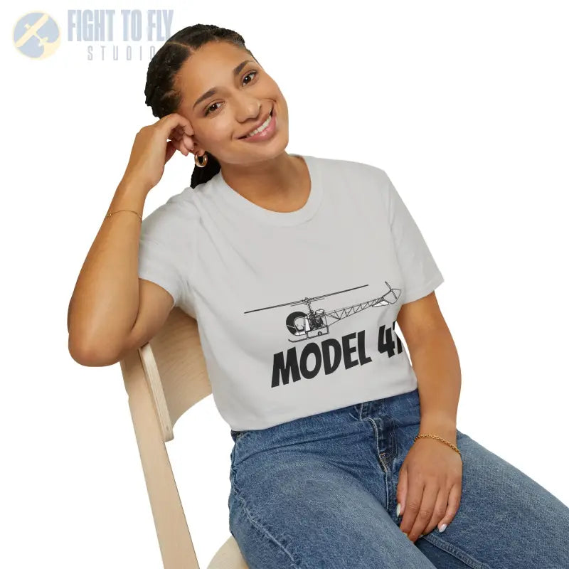 Model 47 Side Profile T-Shirt – Classic Bubble Canopy Helicopter Tee - Pilot gifts - WWII warbird t-shirt