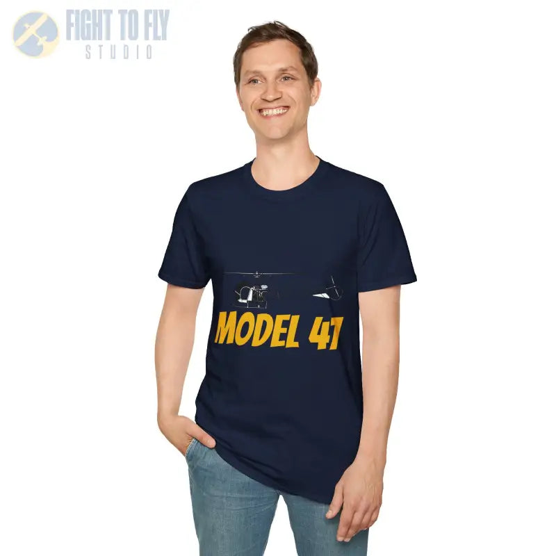 Model 47 Side Profile T-Shirt – Classic Bubble Canopy Helicopter Tee - Pilot gifts - WWII warbird t-shirt