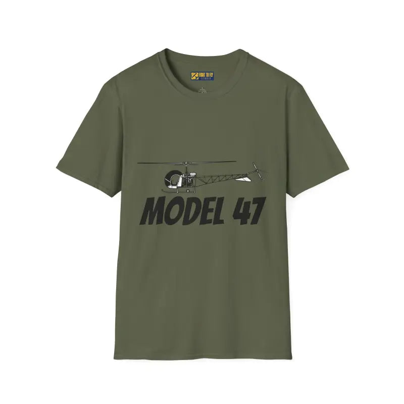 Model 47 Side Profile T-Shirt – Classic Bubble Canopy Helicopter Tee - Pilot gifts - WWII warbird t-shirt