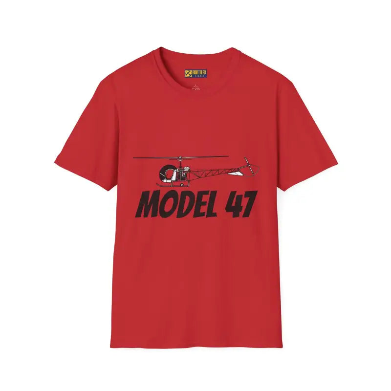 Model 47 Side Profile T-Shirt – Classic Bubble Canopy Helicopter Tee - Pilot gifts - WWII warbird t-shirt