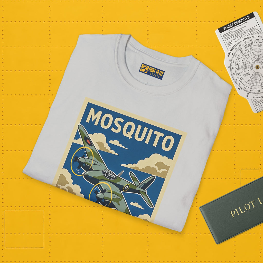 Mosquito Premium T Shirt – Twin Engine Wooden Wonder Full Graphic WWII Tee Pilot gifts warbird t shirt