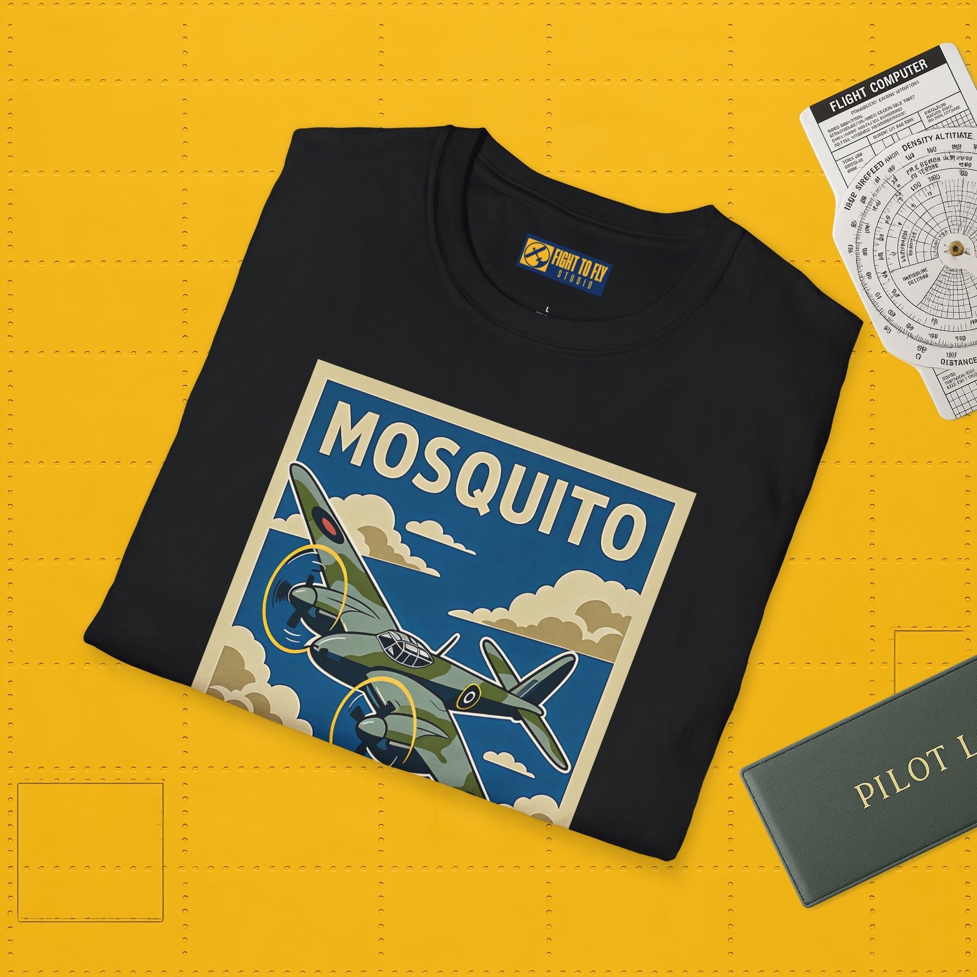 Mosquito Premium T Shirt – Twin Engine Wooden Wonder Full Graphic WWII Tee Pilot gifts warbird t shirt