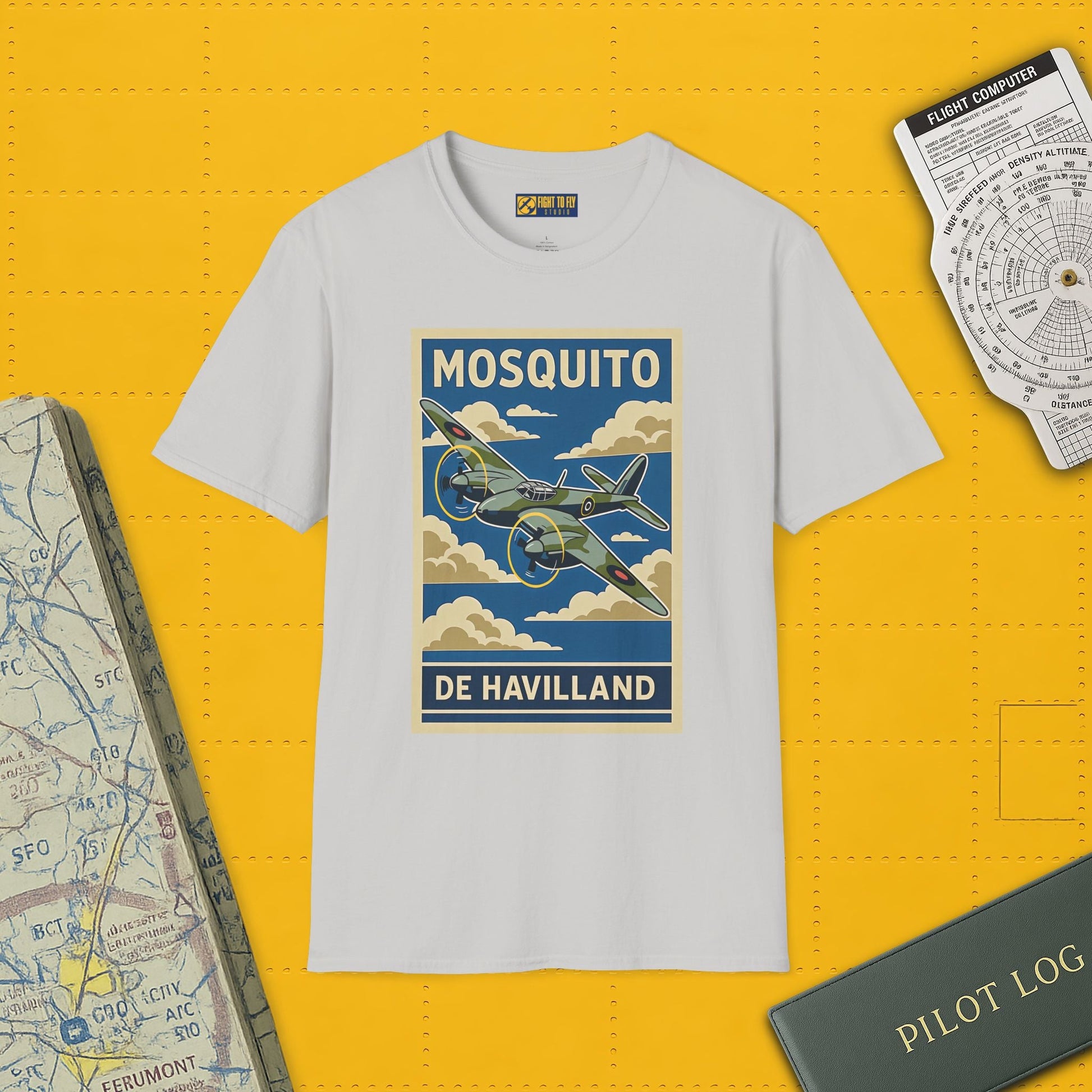 Mosquito Premium T Shirt – Twin Engine Wooden Wonder Full Graphic WWII Tee Pilot gifts warbird t shirt