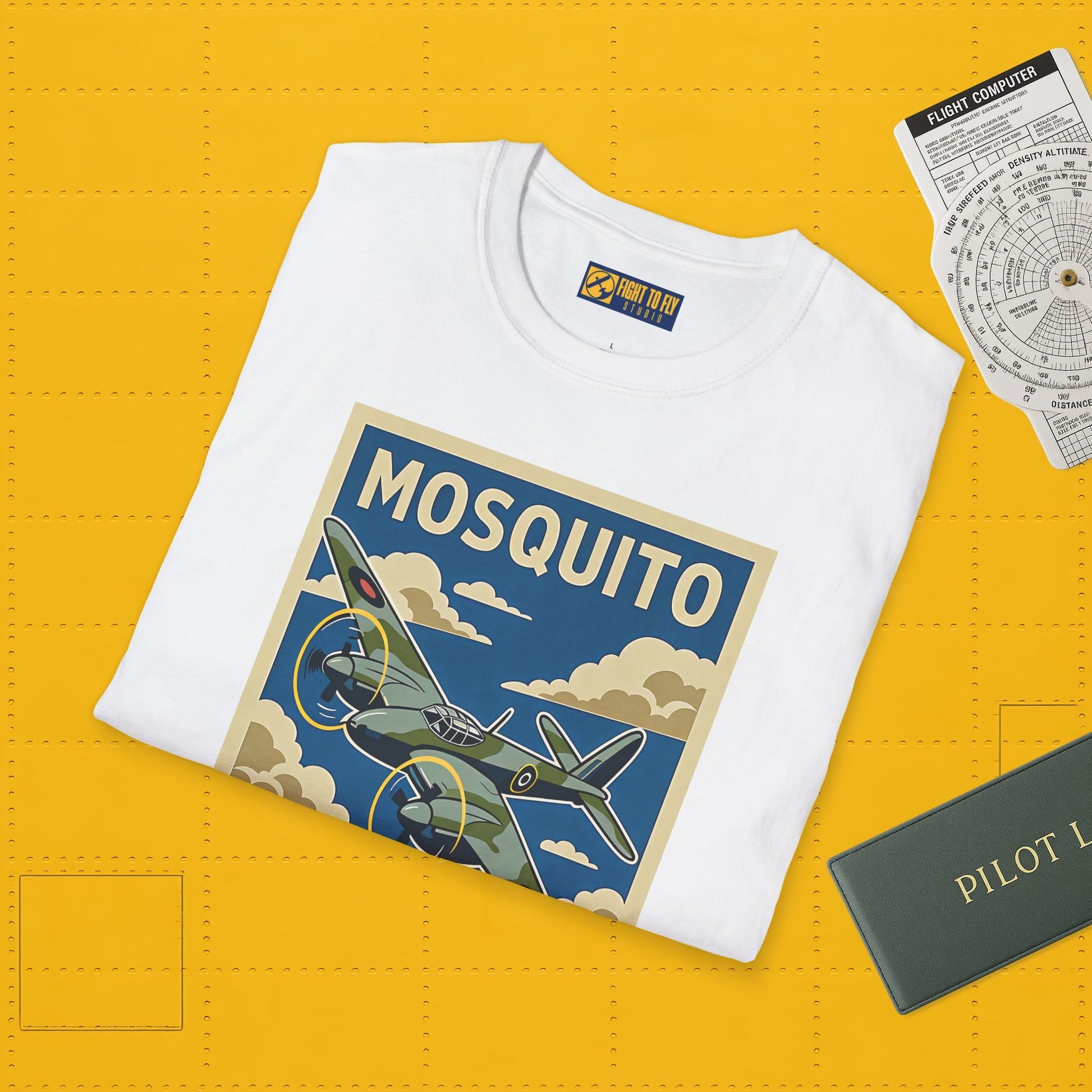 Mosquito Premium T Shirt – Twin Engine Wooden Wonder Full Graphic WWII Tee Pilot gifts warbird t shirt