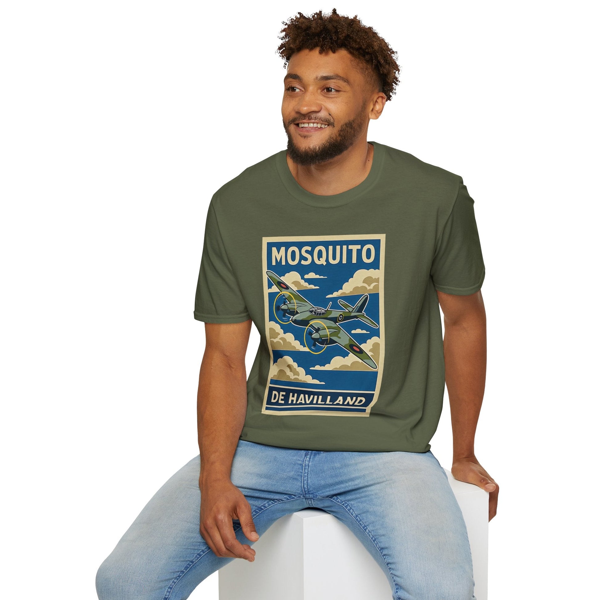 Mosquito Premium T Shirt – Twin Engine Wooden Wonder Full Graphic WWII Tee Pilot gifts warbird t shirt
