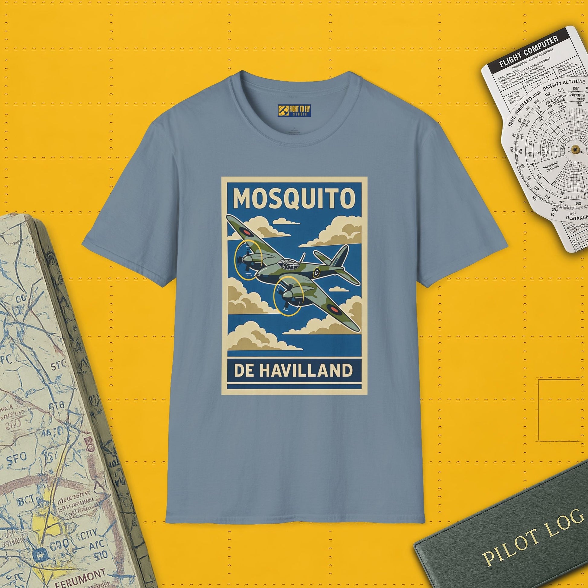 Mosquito Premium T Shirt – Twin Engine Wooden Wonder Full Graphic WWII Tee Pilot gifts warbird t shirt