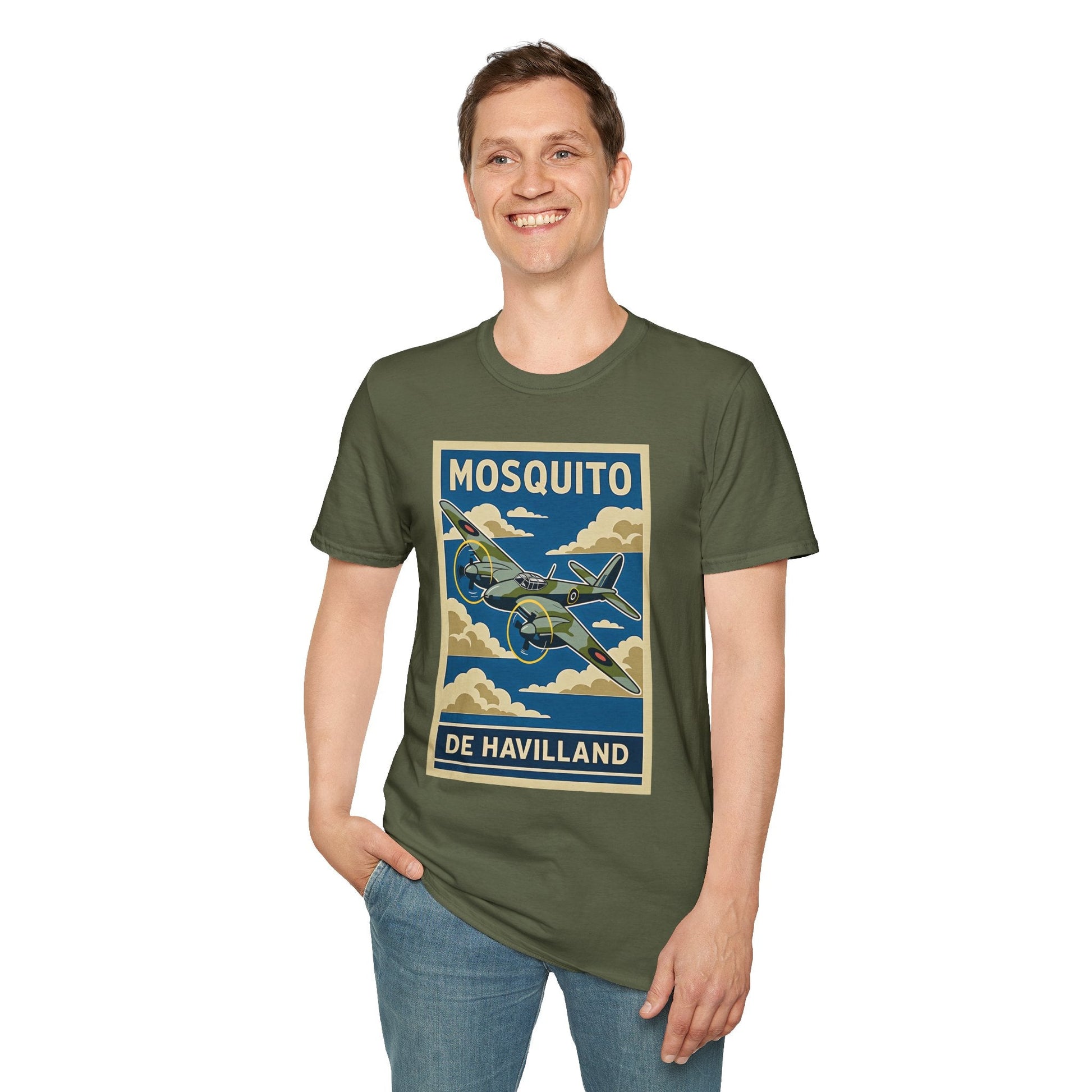 Mosquito Premium T Shirt – Twin Engine Wooden Wonder Full Graphic WWII Tee Pilot gifts warbird t shirt