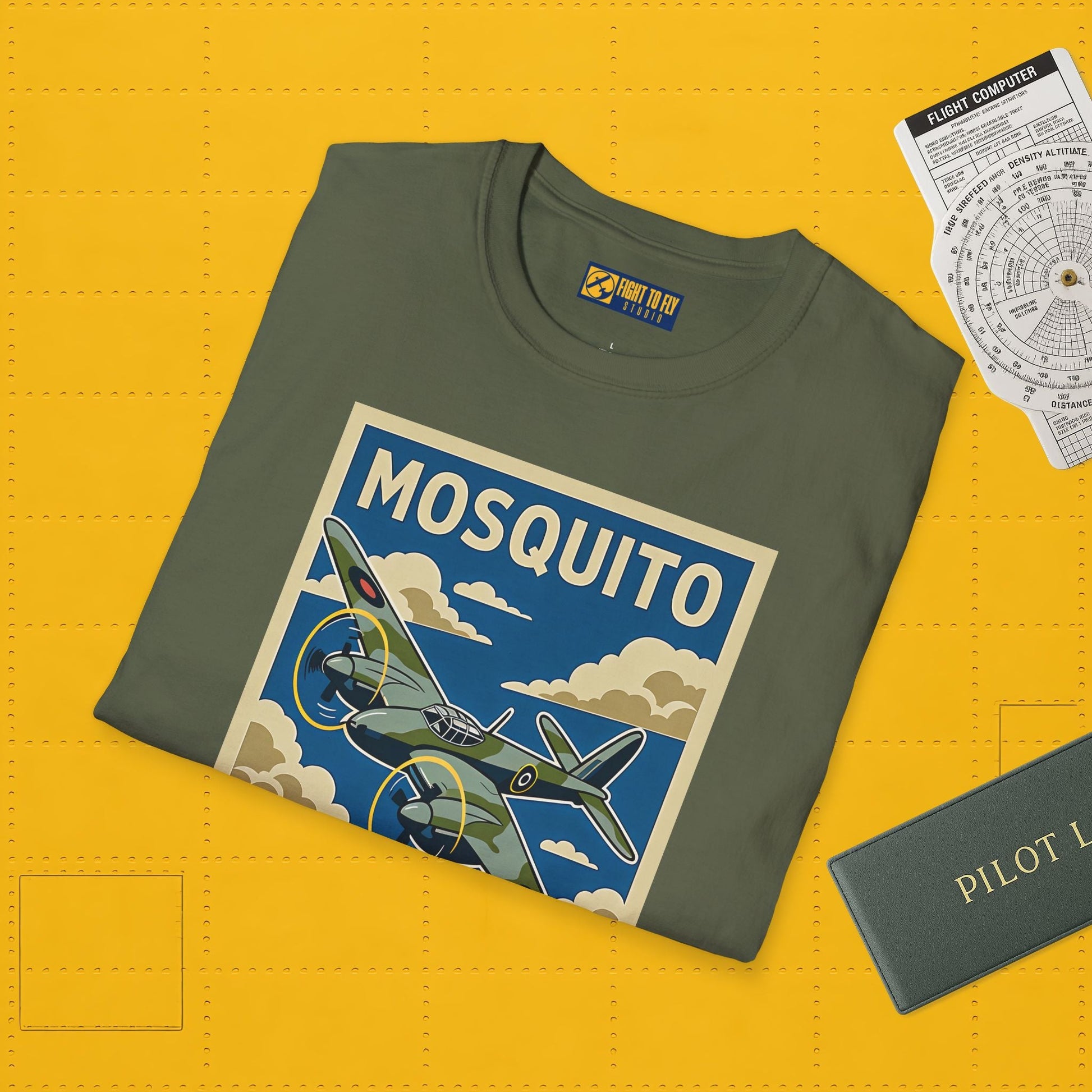 Mosquito Premium T Shirt – Twin Engine Wooden Wonder Full Graphic WWII Tee Pilot gifts warbird t shirt