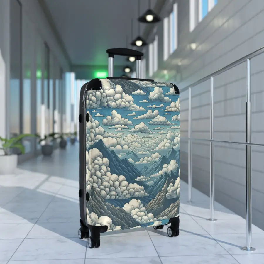 Mountain Cloud Design Suitcase - Stylish Travel Luggage for Adventurers - Bags - Gifts pilots - Aviation apparel