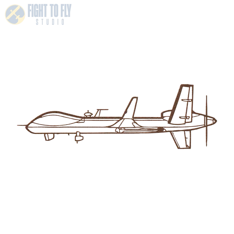 MQ-9 Die Cut Metal Wall Art - Sign - Pilot gifts - WWII warbird t-shirt
