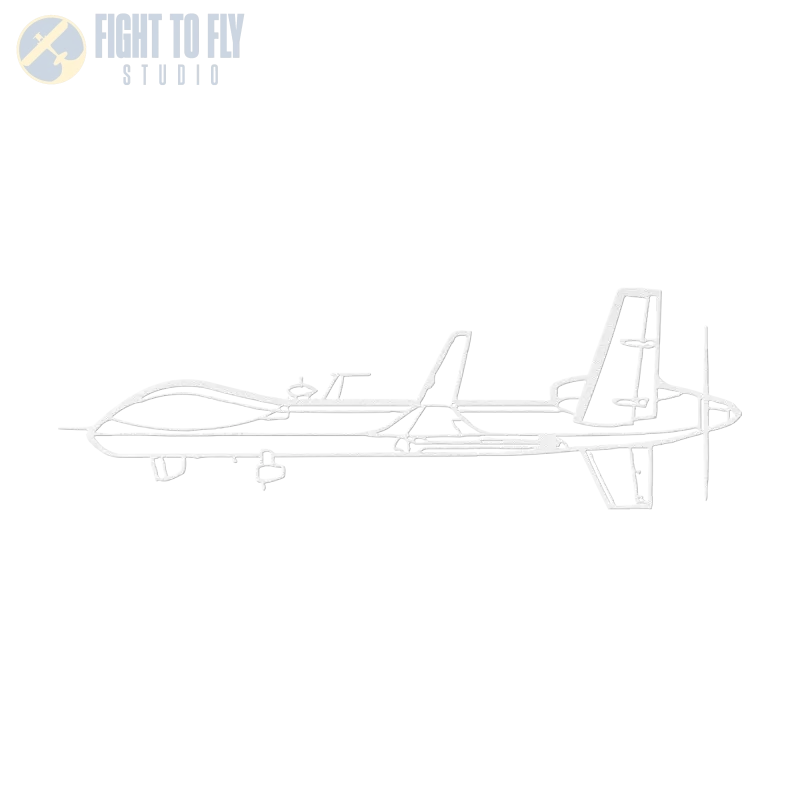 MQ-9 Die Cut Metal Wall Art - Sign - Pilot gifts - WWII warbird t-shirt