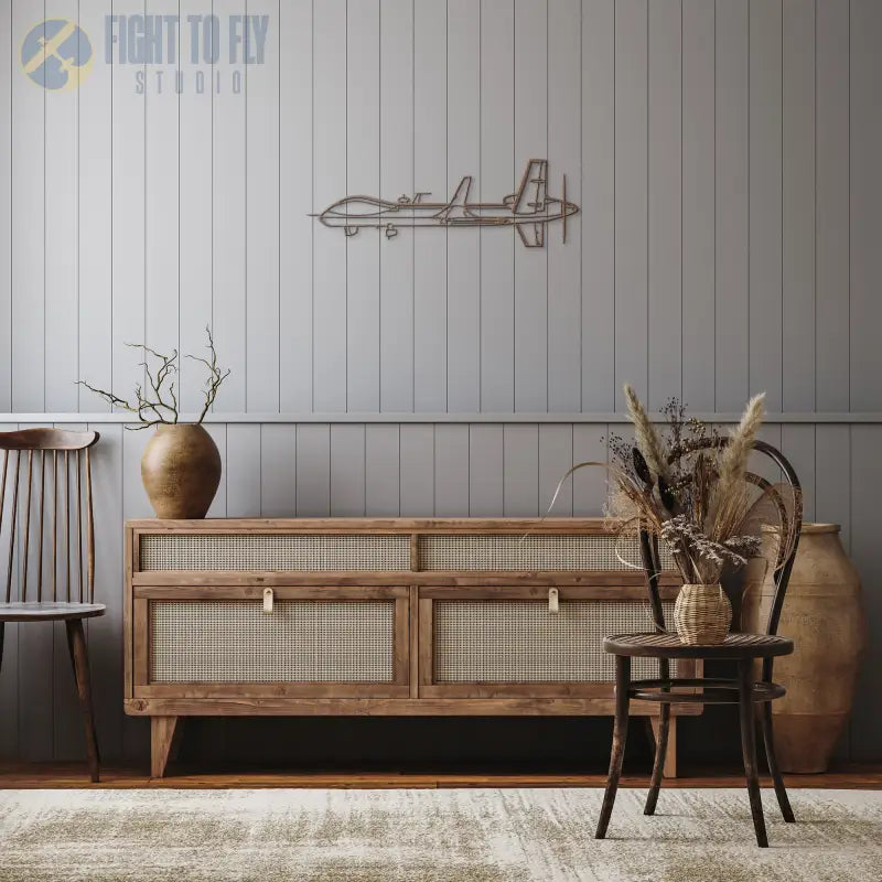 MQ-9 Die Cut Metal Wall Art - Sign - Pilot gifts - WWII warbird t-shirt