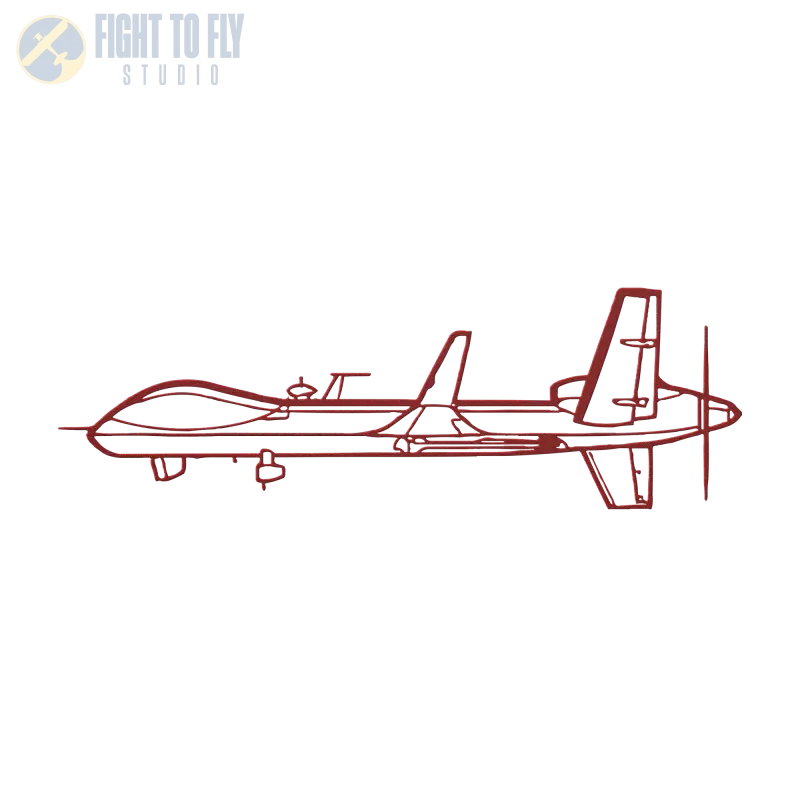 MQ-9 Die Cut Metal Wall Art - Sign - Pilot gifts - WWII warbird t-shirt
