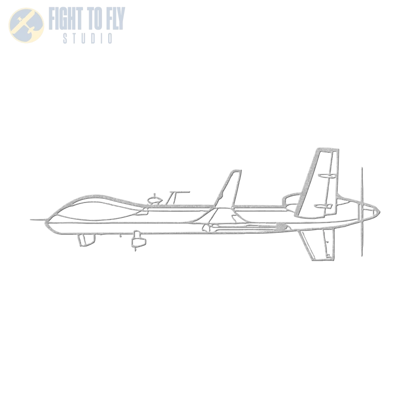 MQ-9 Die Cut Metal Wall Art - Sign - Pilot gifts - WWII warbird t-shirt