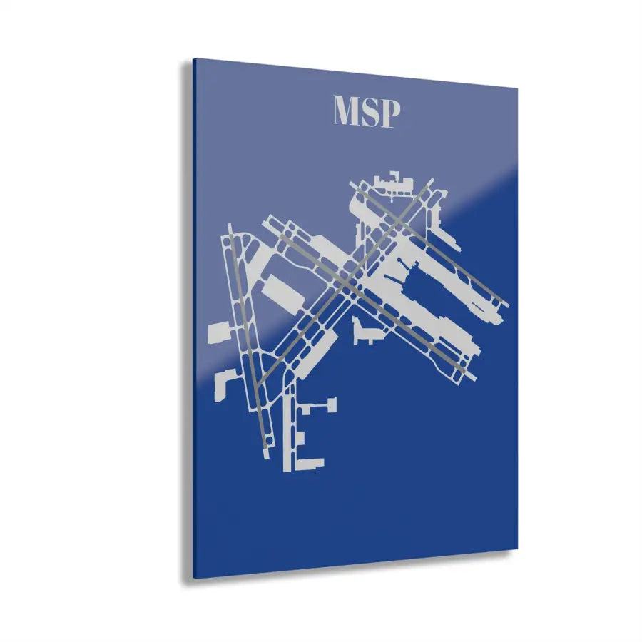 MSP - Minneapolis-Saint Paul International Acrylic Print - Home Decor - Pilot gifts - WWII warbird t-shirt