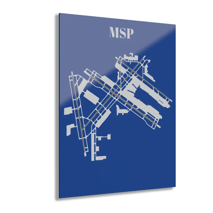 MSP - Minneapolis-Saint Paul International Acrylic Print - Home Decor - Pilot gifts - WWII warbird t-shirt