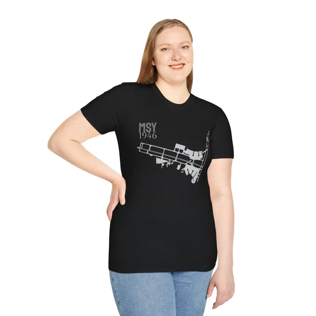MSY Louis Armstrong New Orleans International - 1946 - Tee - T-Shirt - Gifts for pilots - Aviation apparel