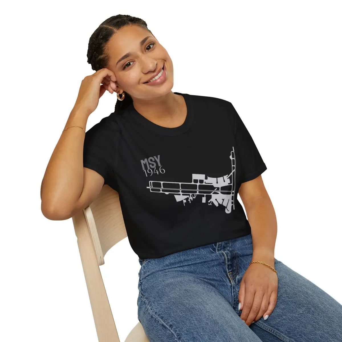 MSY Louis Armstrong New Orleans International - 1946 - Tee - T-Shirt - Gifts for pilots - Aviation apparel