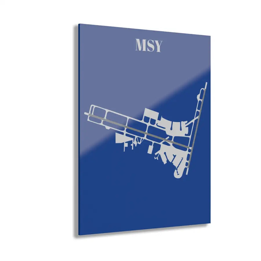 MSY - Louis Armstrong New Orleans International Acrylic Print - Home Decor - Pilot gifts - WWII warbird t-shirt