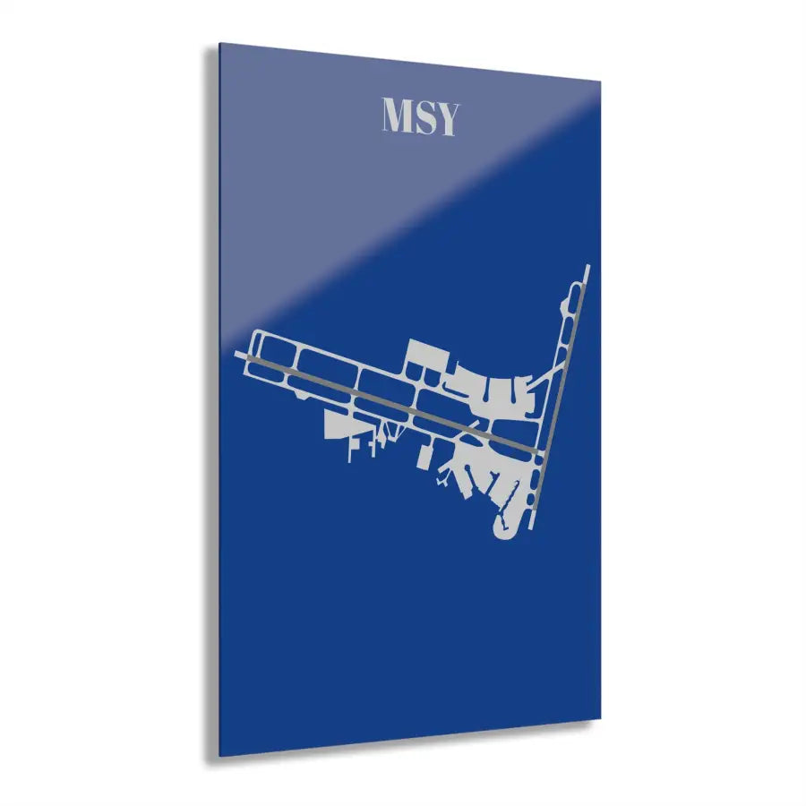 MSY - Louis Armstrong New Orleans International Acrylic Print - Home Decor - Pilot gifts - WWII warbird t-shirt