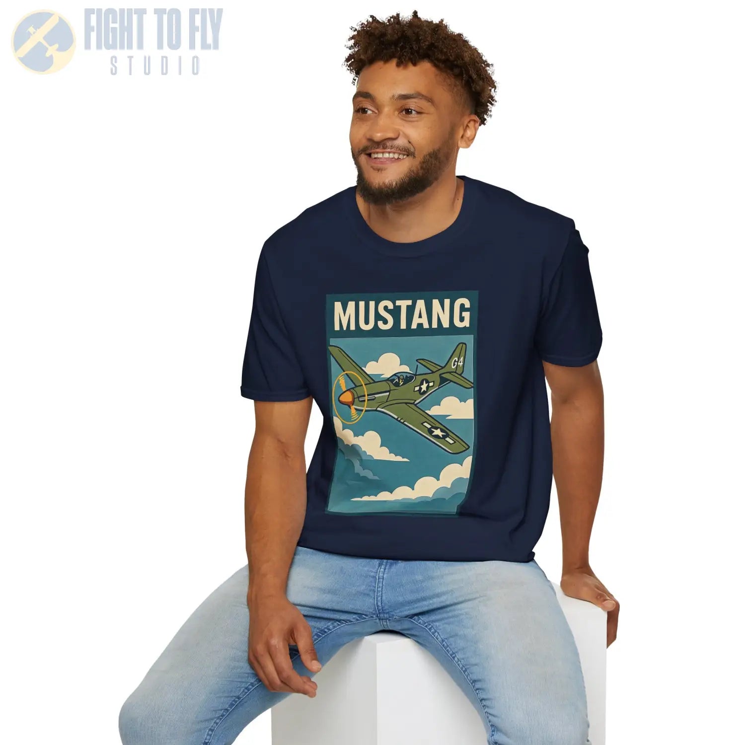 P-51D Mustang Premium Full Graphic T-Shirt - Pilot gifts - WWII warbird t-shirt