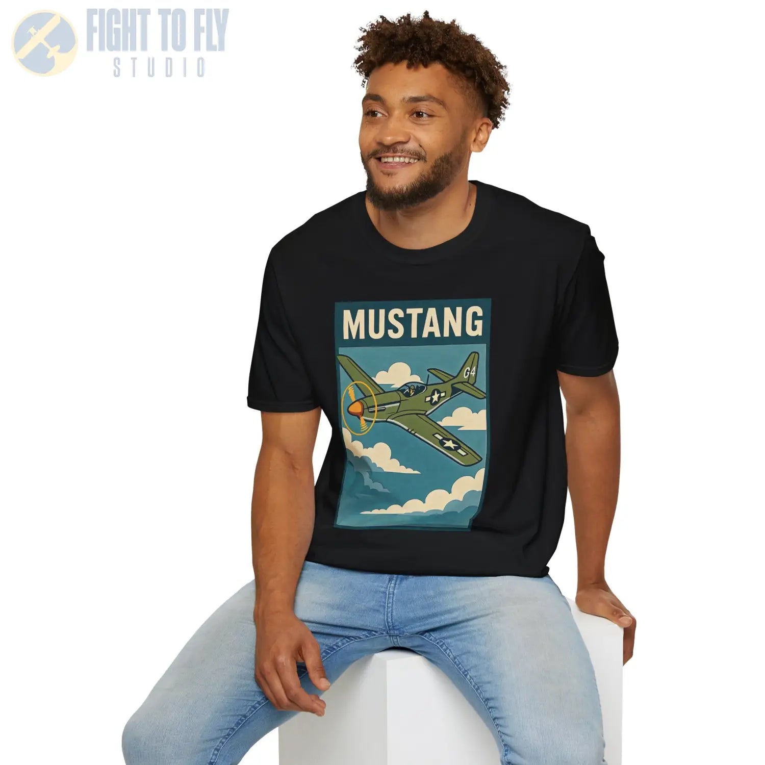 P-51D Mustang Premium Full Graphic T-Shirt - Pilot gifts - WWII warbird t-shirt