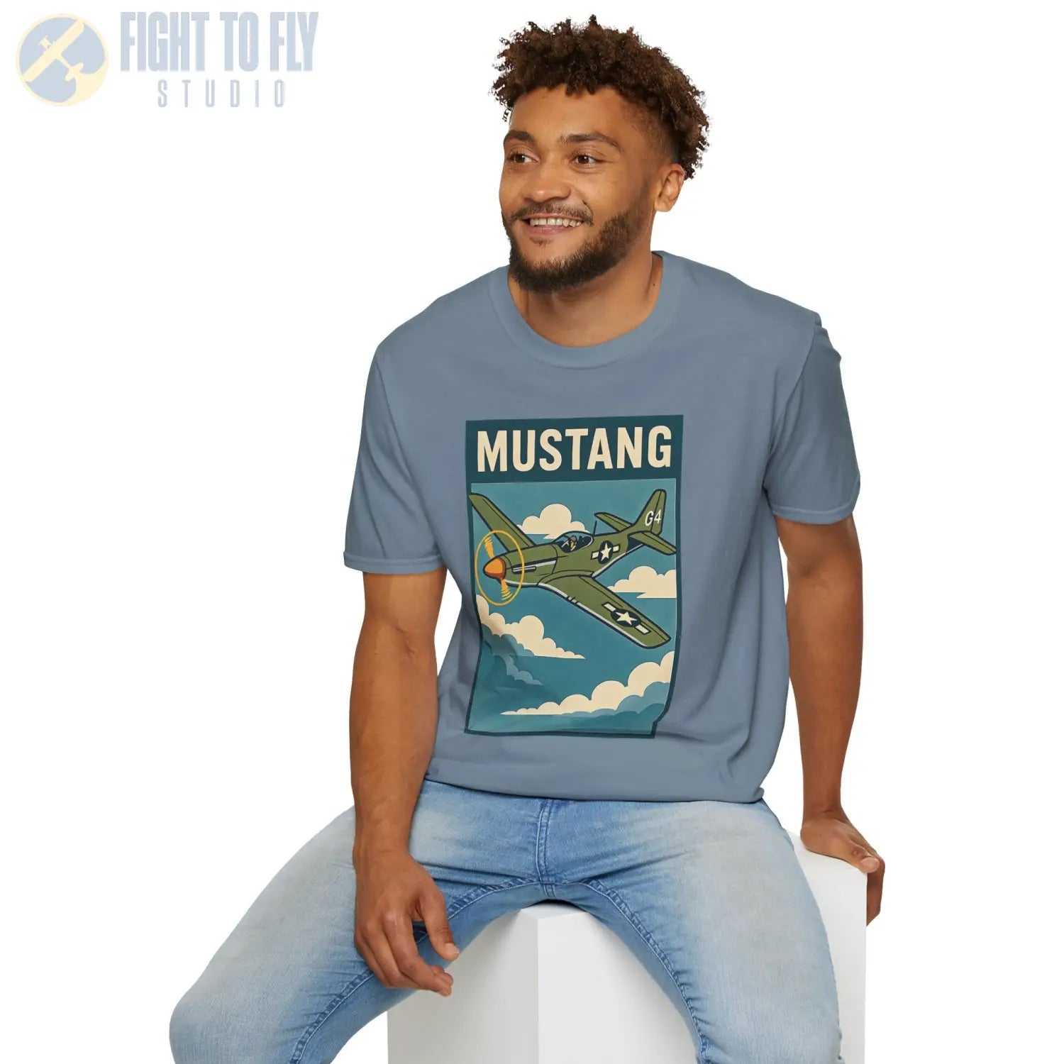 P-51D Mustang Premium Full Graphic T-Shirt - Pilot gifts - WWII warbird t-shirt