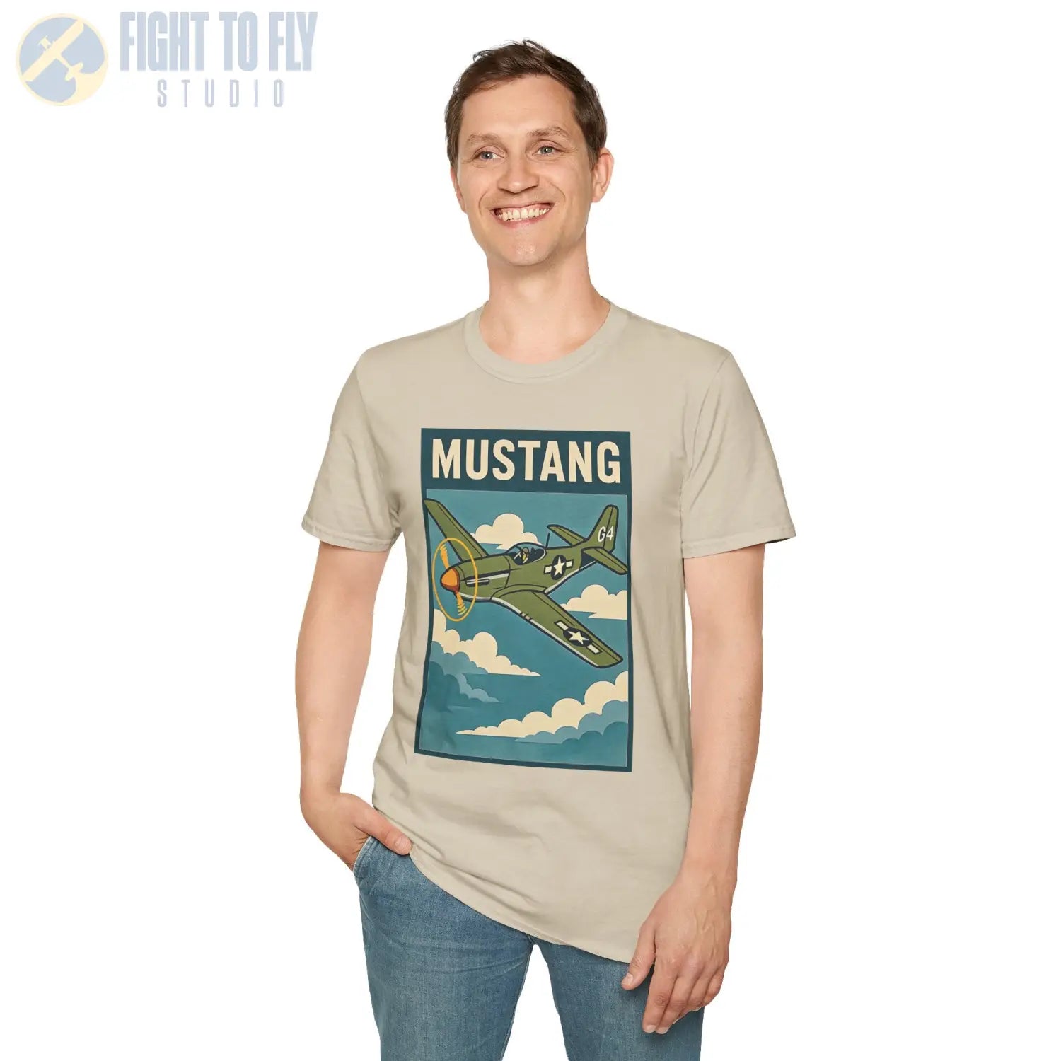 P-51D Mustang Premium Full Graphic T-Shirt - Pilot gifts - WWII warbird t-shirt