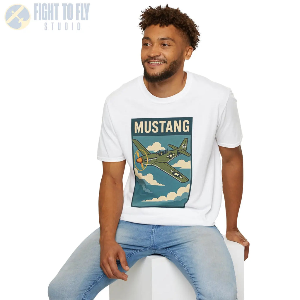 P-51D Mustang Premium Full Graphic T-Shirt - Pilot gifts - WWII warbird t-shirt