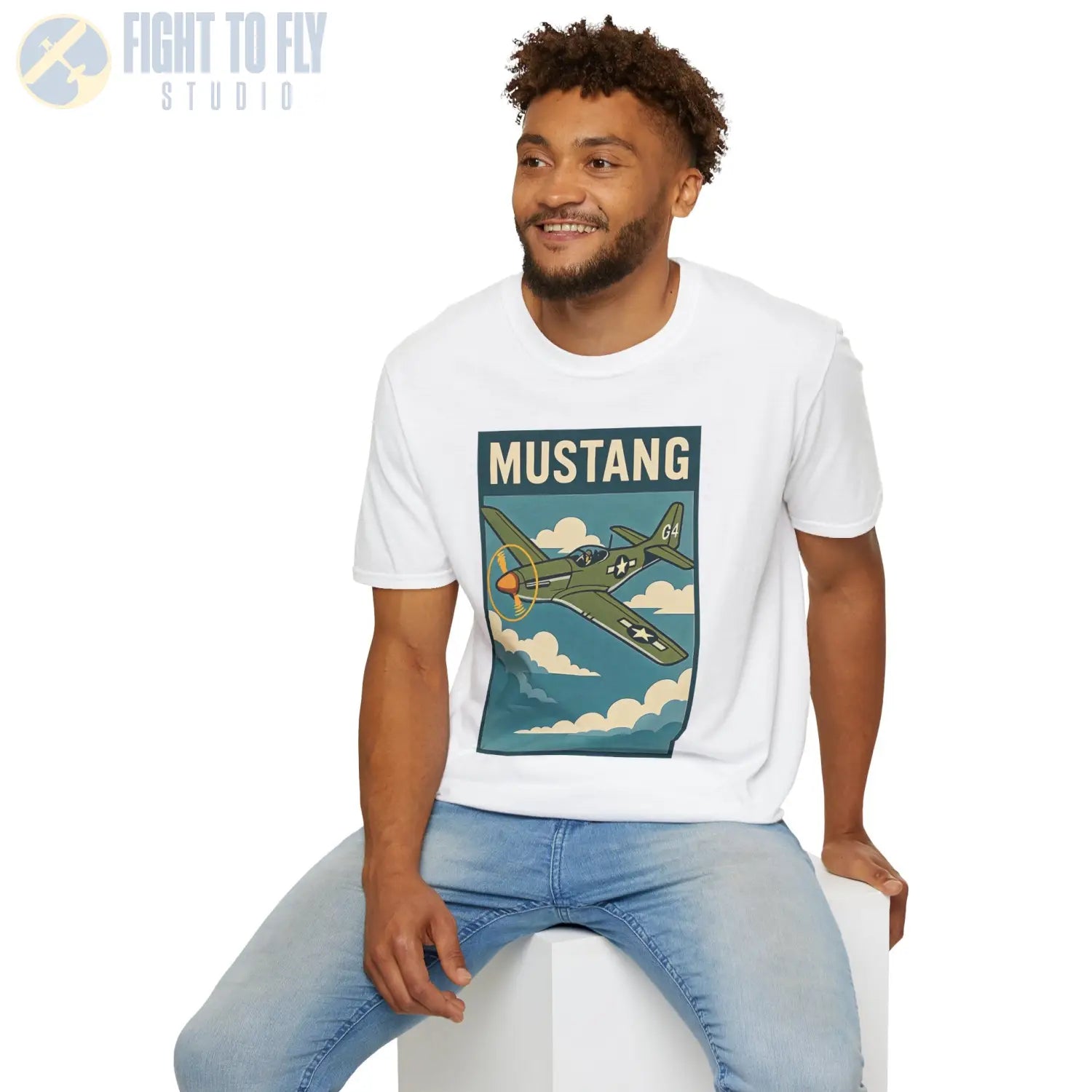 P-51D Mustang Premium Full Graphic T-Shirt - Pilot gifts - WWII warbird t-shirt
