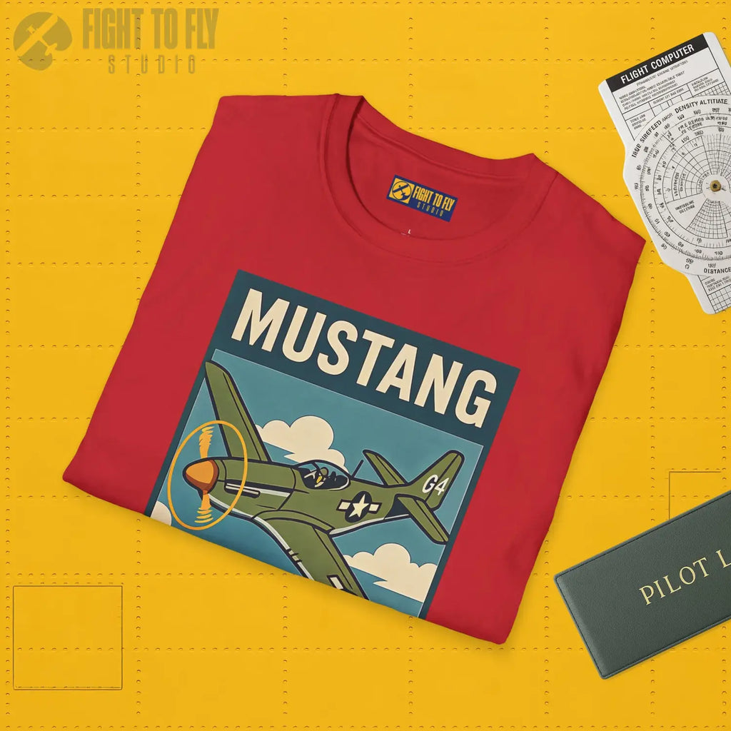 P-51D Mustang Premium Full Graphic T-Shirt - Pilot gifts - WWII warbird t-shirt