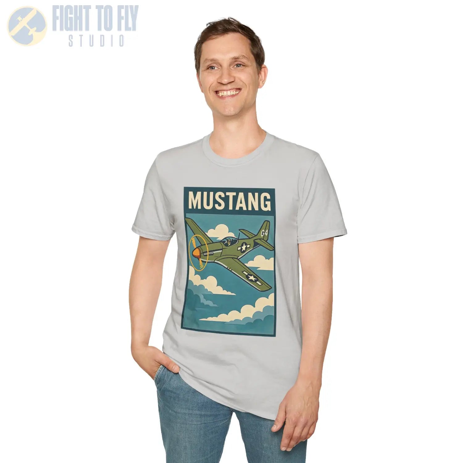 P-51D Mustang Premium Full Graphic T-Shirt - Pilot gifts - WWII warbird t-shirt