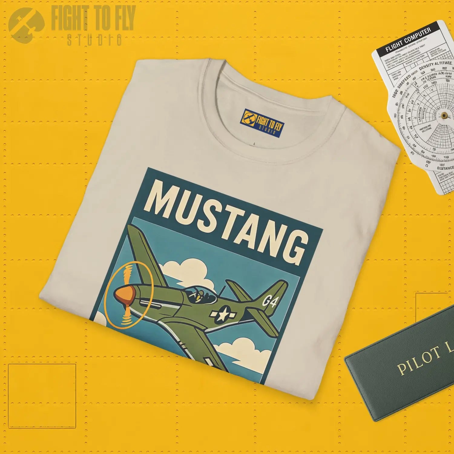 P-51D Mustang Premium Full Graphic T-Shirt - Pilot gifts - WWII warbird t-shirt