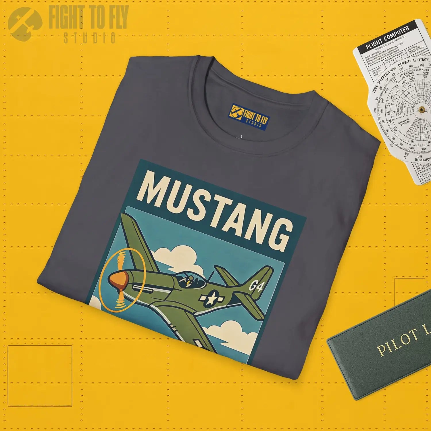 P-51D Mustang Premium Full Graphic T-Shirt - Pilot gifts - WWII warbird t-shirt