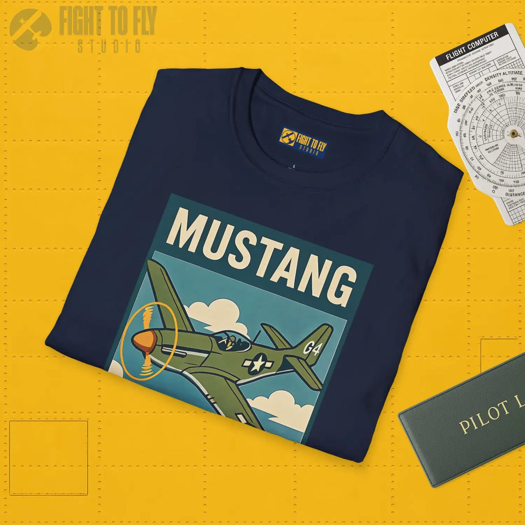 P-51D Mustang Premium Full Graphic T-Shirt - Pilot gifts - WWII warbird t-shirt