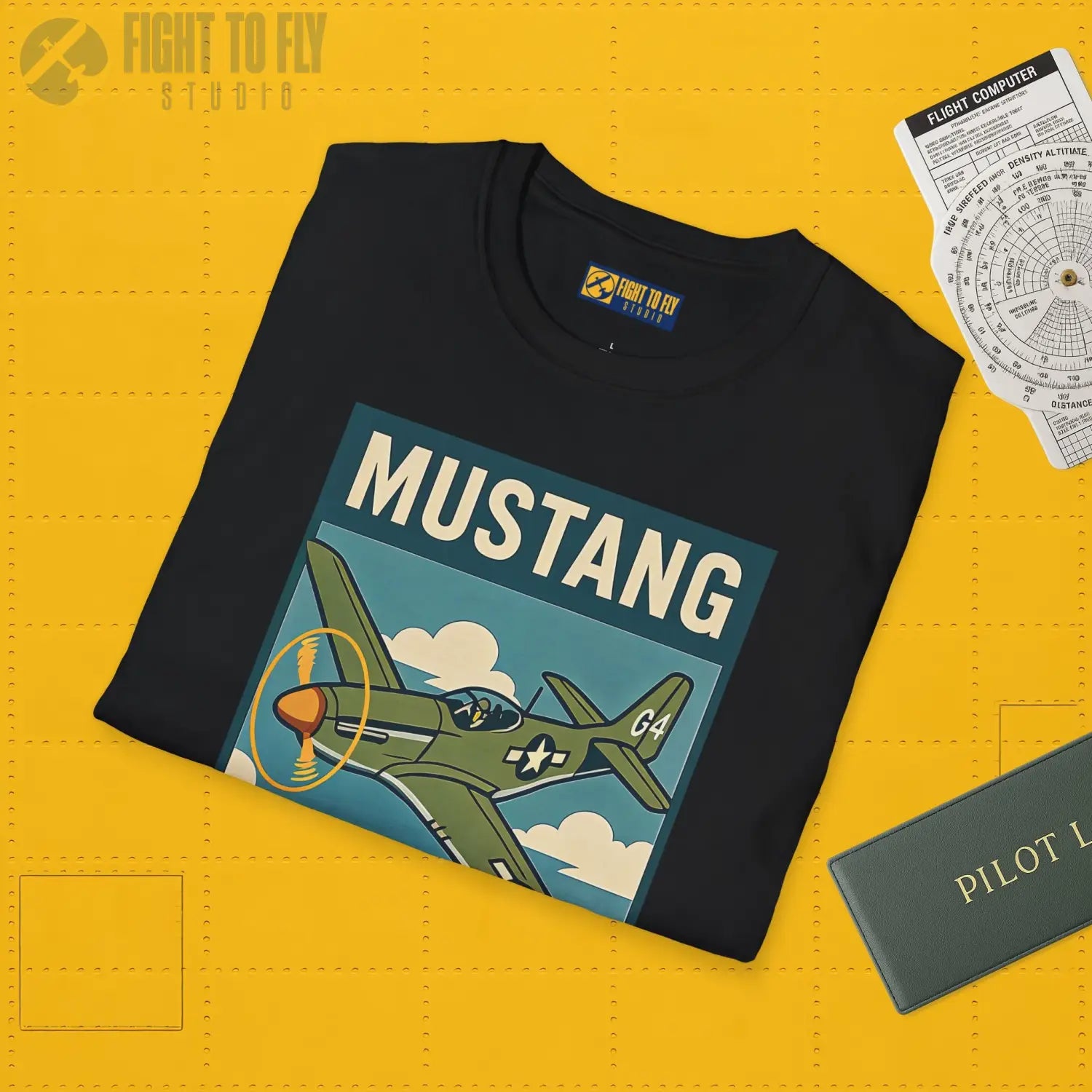 P-51D Mustang Premium Full Graphic T-Shirt - Pilot gifts - WWII warbird t-shirt