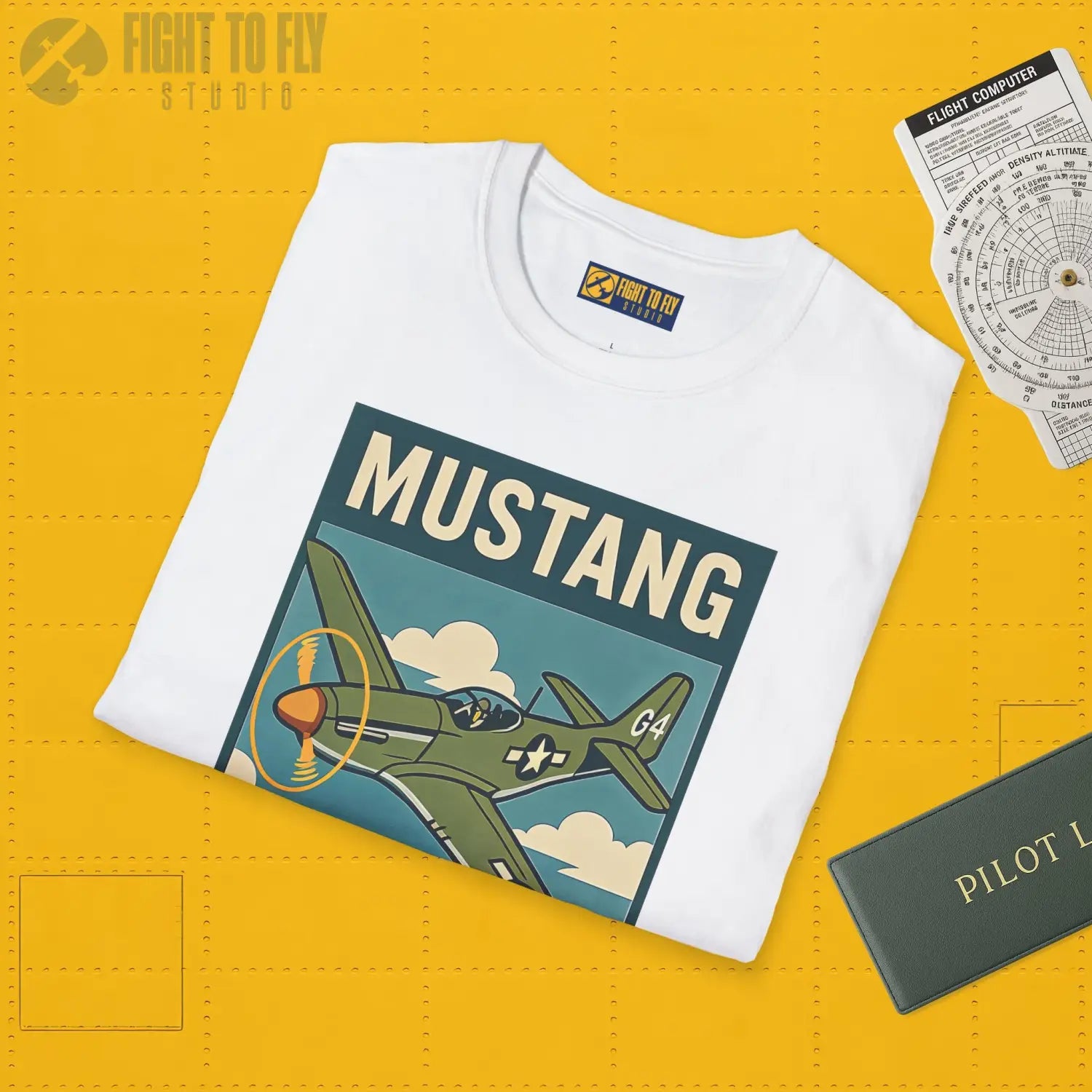 P-51D Mustang Premium Full Graphic T-Shirt - Pilot gifts - WWII warbird t-shirt