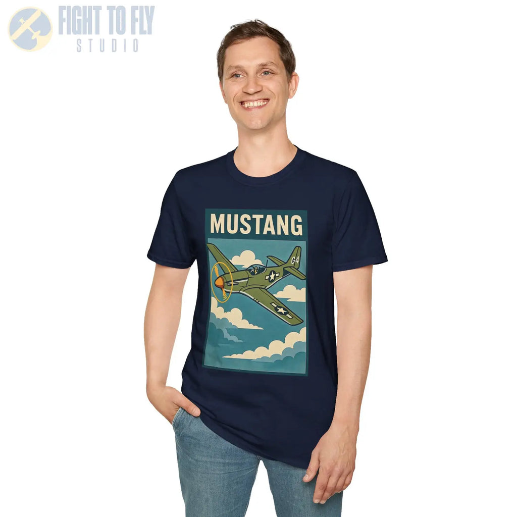 P-51D Mustang Premium Full Graphic T-Shirt - Pilot gifts - WWII warbird t-shirt