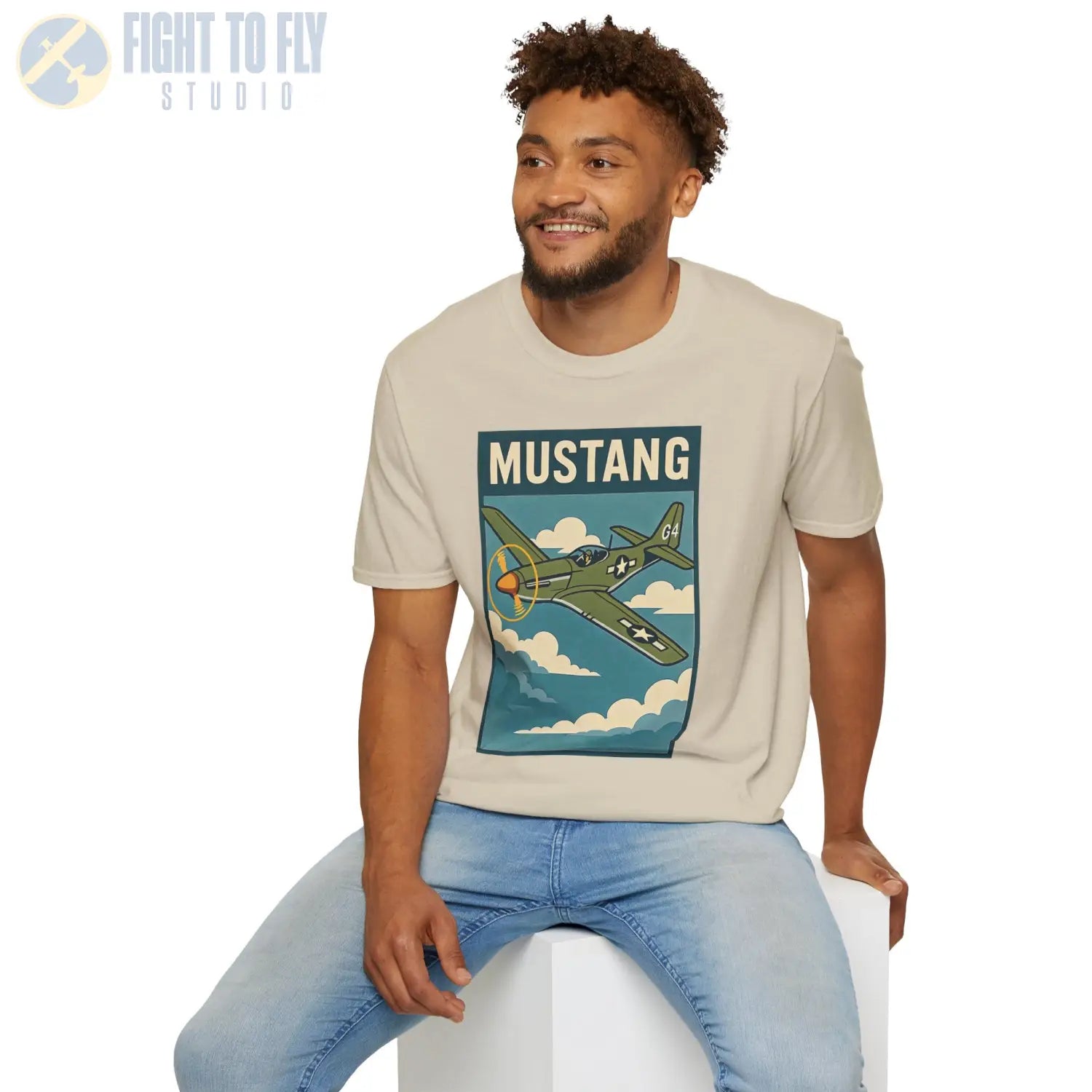 P-51D Mustang Premium Full Graphic T-Shirt - Pilot gifts - WWII warbird t-shirt